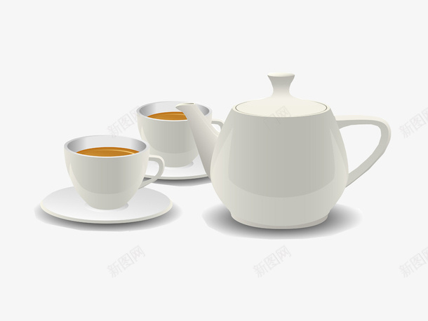一套茶具psd免抠素材_88icon https://88icon.com 茶具 茶壶 茶杯