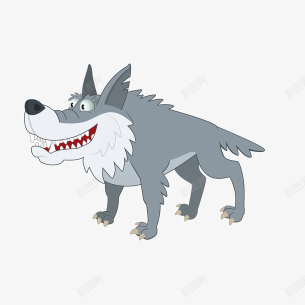卡通手绘森林里的狼png免抠素材_88icon https://88icon.com 动物设计 卡通 头狼 手绘 森林 牙齿 狼 野生的动物