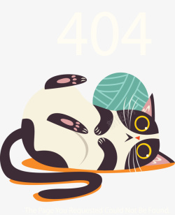 错误404躺着的猫咪错误页矢量图高清图片