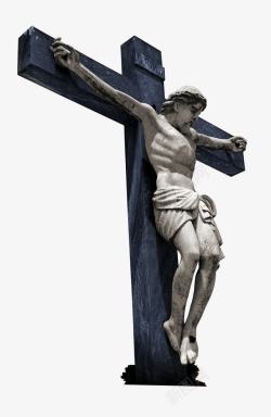 耶稣雕像耶稣被钉十字架高清图片
