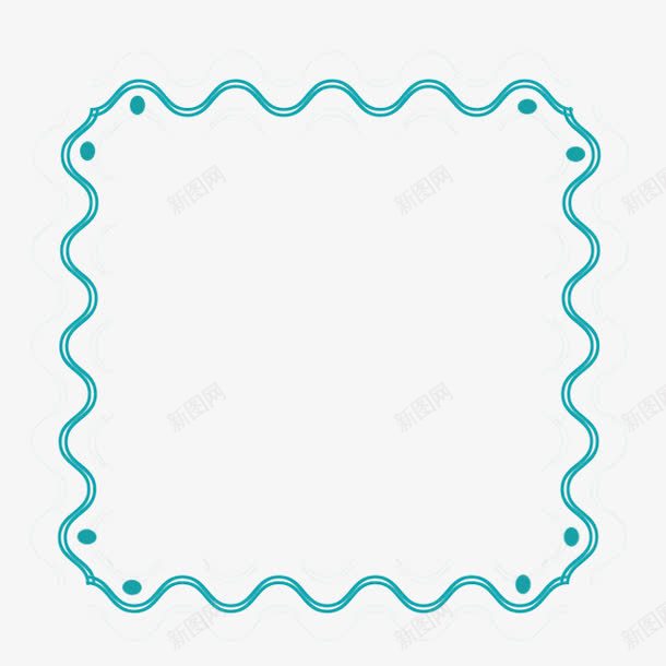 蓝色简约波浪边框png免抠素材_88icon https://88icon.com 波浪形边框 波浪花纹 波浪边框 简约边框 线条 蓝色花边 蓝色边框