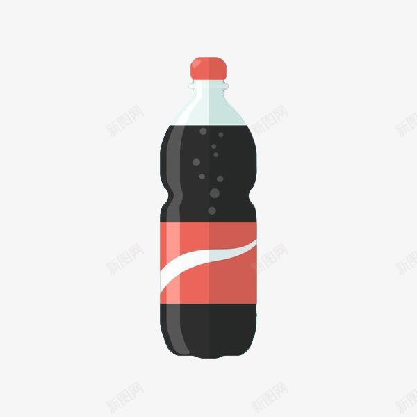 黑色瓶装可口可乐png免抠素材_88icon https://88icon.com 可乐 杯装可乐 瓶子 矢量手绘 碳酸饮料 饮料 黑色