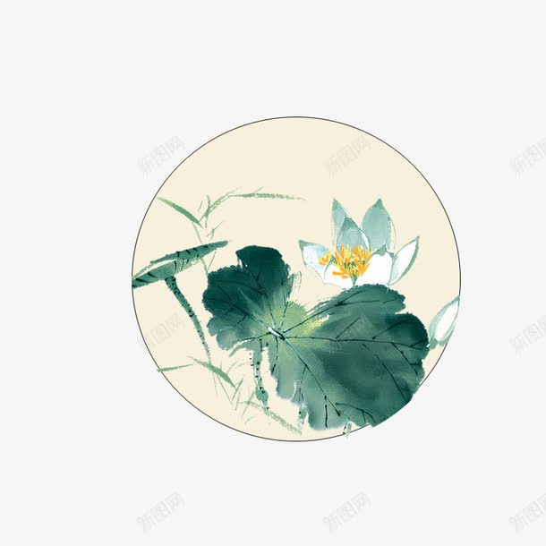 古风复古荷花圆圈png免抠素材_88icon https://88icon.com 古典 古风 古风圆圈 圆形 圆形背景 复古圆圈 彩绘