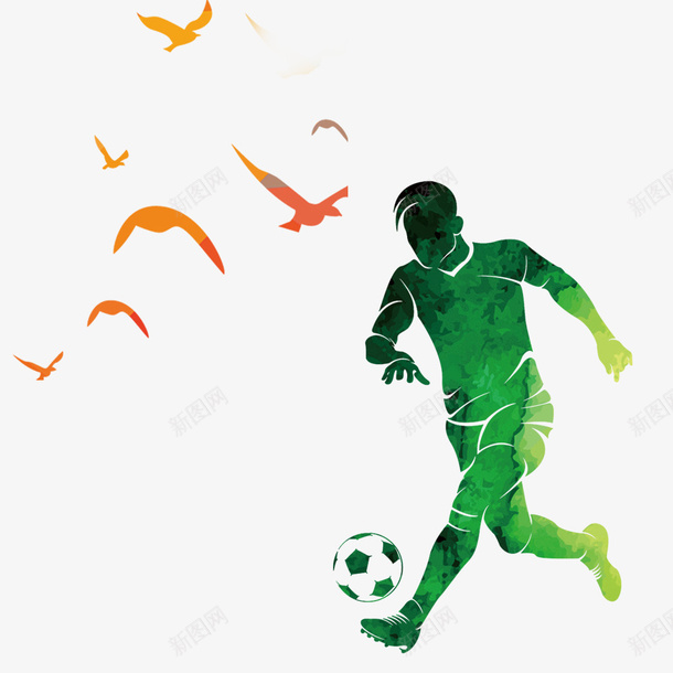 踢足球奔跑的运动员psd免抠素材_88icon https://88icon.com 大雁飞 奔跑的运动员 平面装饰 足球 足球比赛 青少年足球