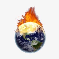 燃烧的地球火焰素材