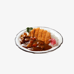 印度咖喱饭实物咖喱猪排饭高清图片