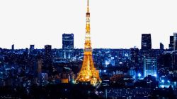 夜景房间俯瞰东京塔夜景高清图片
