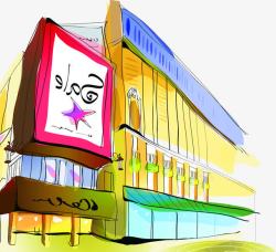 手绘商城布景户外素材