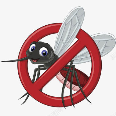 卡通可爱的禁止蚊子疾控图标图标