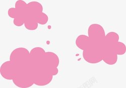 深粉色可爱扁平化粉红色的云朵高清图片