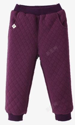 童装棉裤加棉加厚紫色休闲服装素材