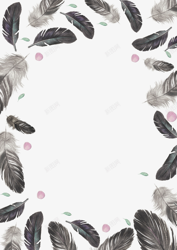 手绘黑色羽毛装饰背景png免抠素材_88icon https://88icon.com 手绘 海报设计 羽毛 背景装饰 装饰背景 黑色羽毛