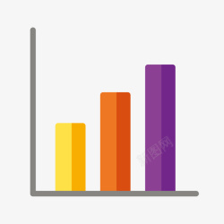 扁平化柱状图彩色柱形分析高清图片