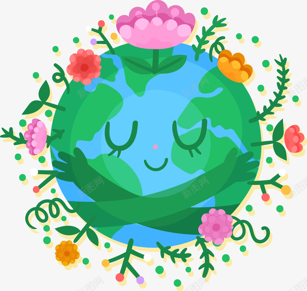手绘美好地球装饰png免抠素材_88icon https://88icon.com 世界母亲地球日 创意 可爱 手绘 植物花卉 美好地球
