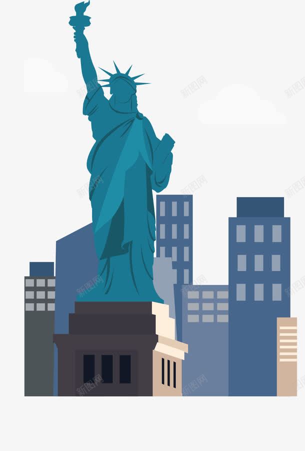 美国纽约自由女神png免抠素材_88icon https://88icon.com 出国旅游 矢量png 美国 美国纽约 自由女生像 自由女神