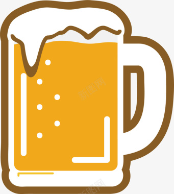 雪花啤酒杯啤酒酒杯比利时啤酒杯矢量图图标图标