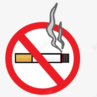 扁平化灯卡通禁烟标志图标图标