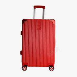 红色拉丝款旅行箱素材