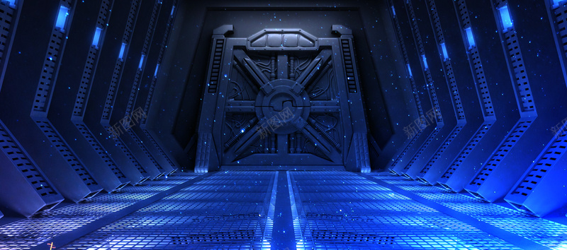 蓝色科幻传说通道背景jpg设计背景_88icon https://88icon.com 传送通道 科幻 科技 蓝色 蓝色金属机舱 设计背景 通道 金属质感