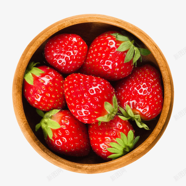 棕色容器装满草莓的木制碗实物png免抠素材_88icon https://88icon.com 工艺品 木制碗 水果 盛装 耐用 草莓 规格 食品 食物 餐具