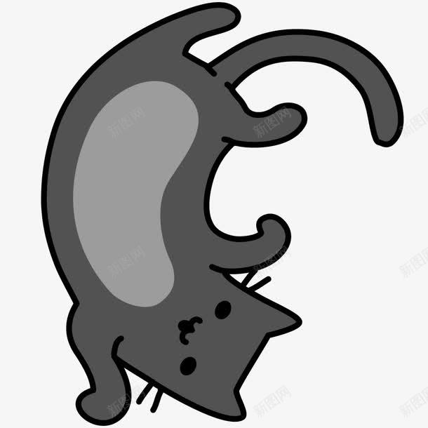 躺着的猫咪png免抠素材_88icon https://88icon.com 一只 卡通 可爱 嘴巴 尾巴 手绘 灰色 猫咪 眼睛