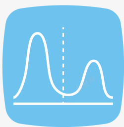 曲线图形方块形白色扁平曲线图高清图片
