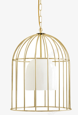 金色鸟笼笼子形状的灯具实物高清图片