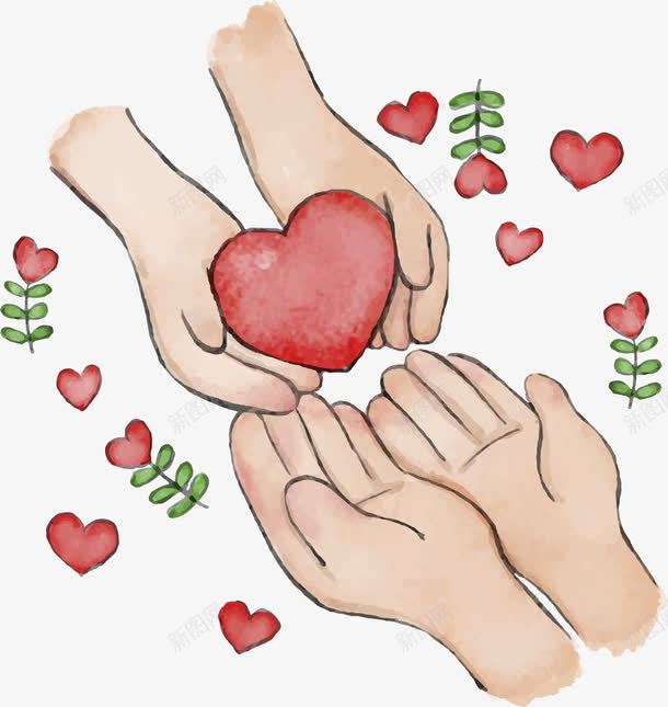 互相传递爱心png免抠素材_88icon https://88icon.com 传递爱心 慈善 慈善活动 手绘风 献爱心 矢量png