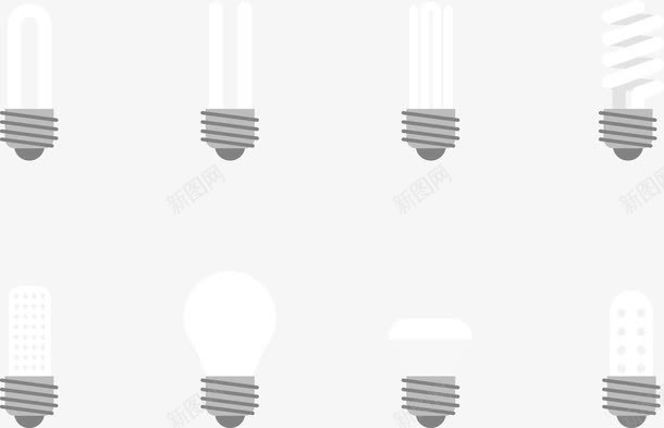 白色LED灯泡png免抠素材_88icon https://88icon.com LED灯泡 创意 形状 灯泡 灯芯 白色 集合