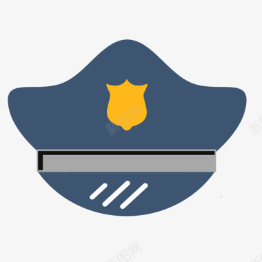 警察叔叔扁平化警察帽子矢量图图标图标
