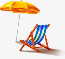 太阳伞躺椅沙滩躺椅高清图片
