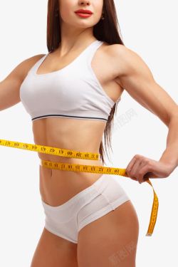 女性减肥测量腰围高清图片