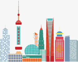 博览会背景中国建筑中国国际进口博览会海报高清图片