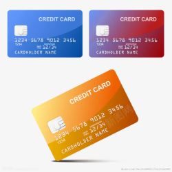 支付安全3张信用卡高清图片