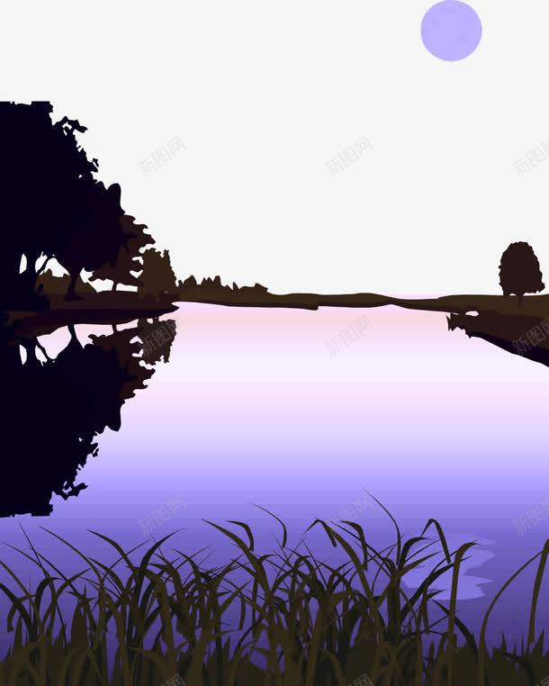 紫色湖泊美景矢量图ai免抠素材_88icon https://88icon.com 树 水 江河 江河湖泊 河 河流 湖 湖景 湖泊 湖畔 湖边 矢量图 紫色 美丽 美景 自然 静谧 风景