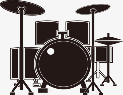 国际音乐节扁平架子鼓乐器图标图标