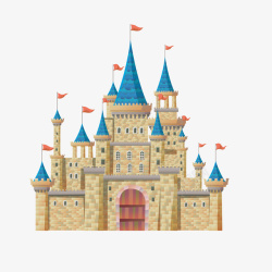 卡通彩绘城堡矢量图素材