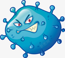 邪恶的细菌病毒卡通素材