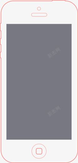 手绘白色卡通手机平面图素材