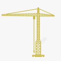 工地塔吊制牌黄色塔吊矢量图高清图片
