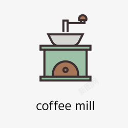 迷你小型磨豆机咖啡牛奶机器图标高清图片