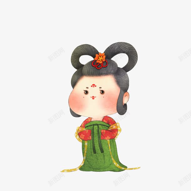 卡通彩绘胖美人杨玉环png免抠素材_88icon https://88icon.com 卡通彩绘 唐人 唐明皇杨贵妃 杨玉环 樱桃小嘴 胖美人