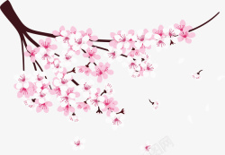 精美粉红浪漫樱花矢量图素材