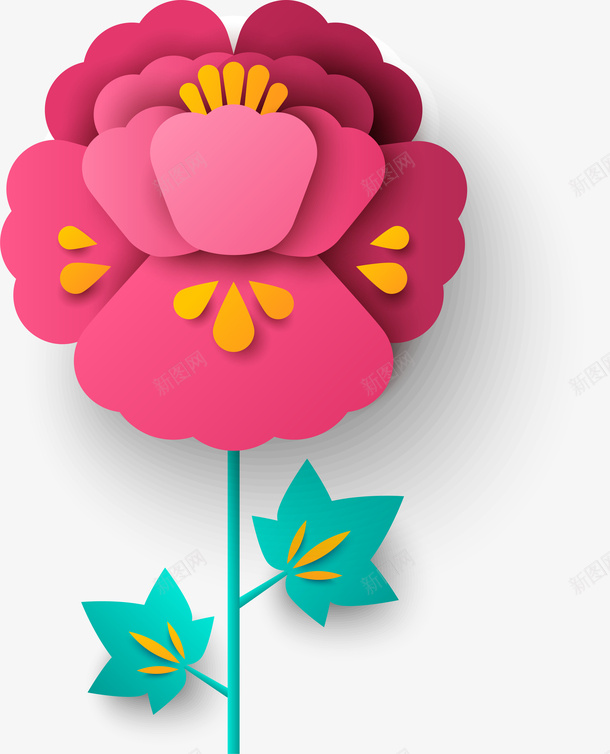 微立体花朵植物png免抠素材_88icon https://88icon.com 中国传统 剪纸 微立体 植物 矢量图案 粉色 花卉 花朵