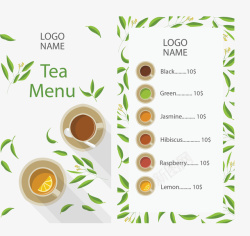 夏季品茶茶叶菜单矢量图海报