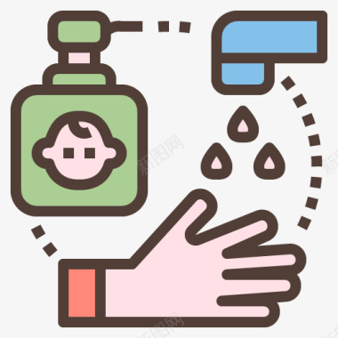 婴儿绿色的婴儿洗手液图标图标