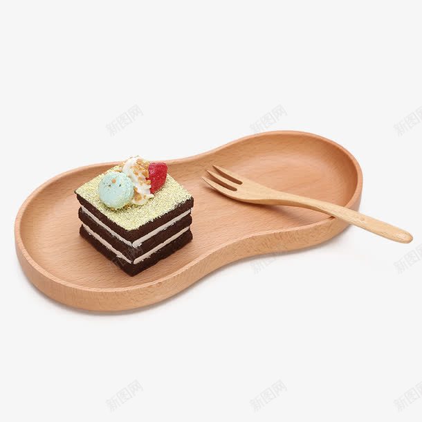 木盘子里的点心png免抠素材_88icon https://88icon.com 创意 叉子 木制品 甜点 盘子 蛋糕 食物 餐具