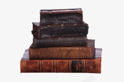 棕色皮质材料黑棕色封面皮质的一叠书实物高清图片