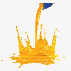 橙色果汁水溅黄色油漆滴溅痕迹高清图片