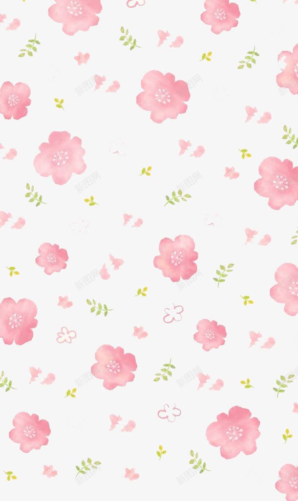 红花壁纸psd免抠素材_88icon https://88icon.com 可爱 壁纸 小花 粉色